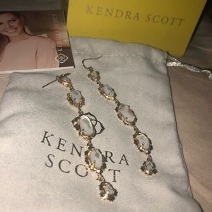 Kendra Scott mother-of-pearl and gold dangles